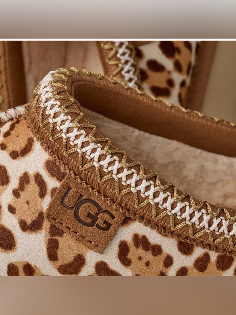 🐆 NWT 🐆 UGG Tazz Plains Leopard Print Slippers, Size 9 - Picture 5 of 13
